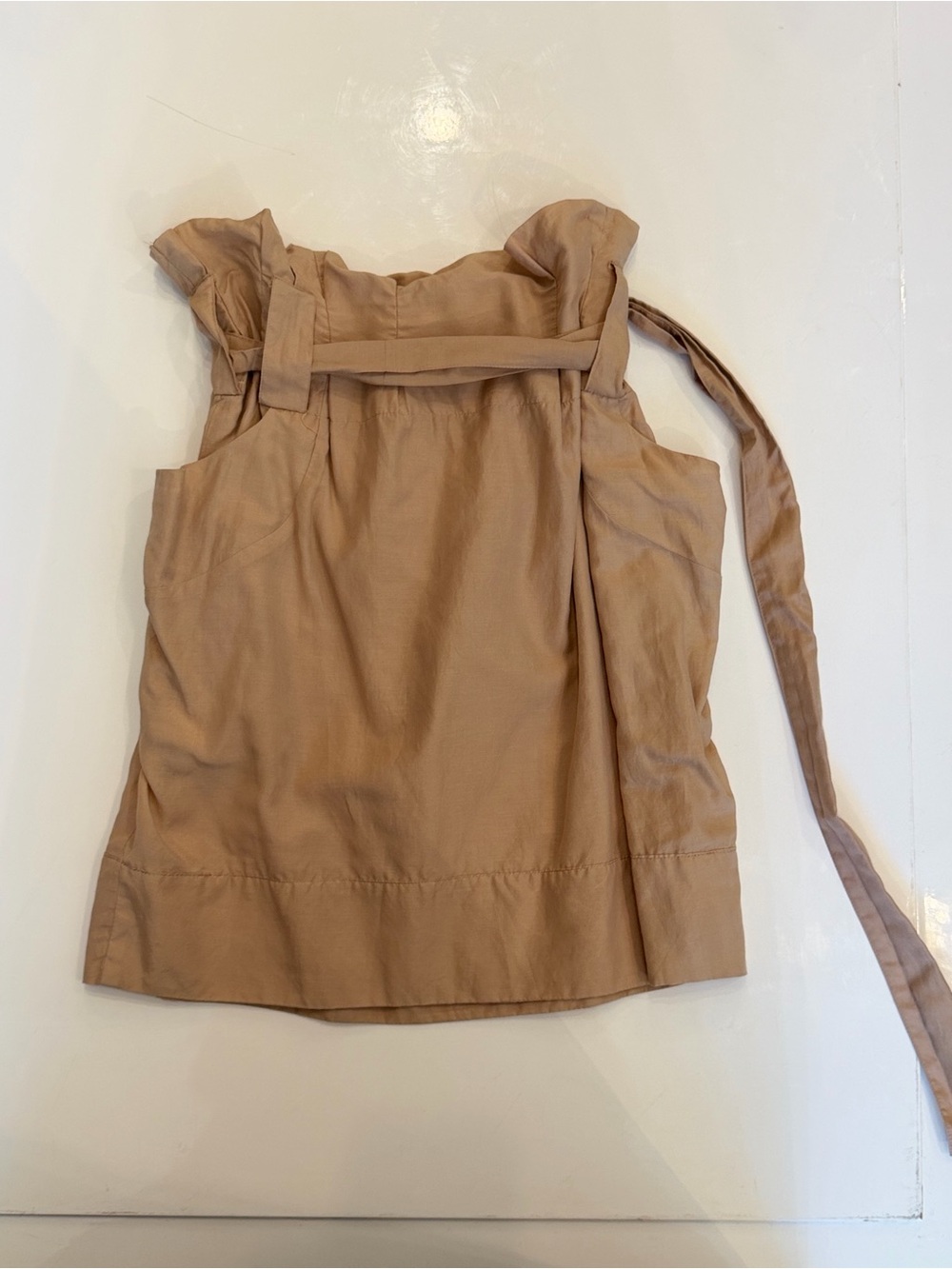 IRO Girls Tan Sleeveless Tank with Waist Tie